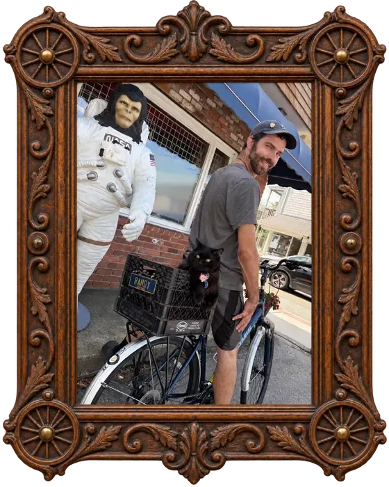 Randy 'Da Mayor' with his bicycle.